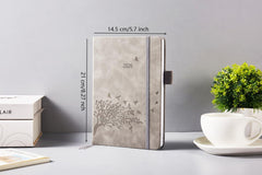 Diary 2026 Day per Page A5, Daily Planner with Monthly Tabs, Back Pocket,