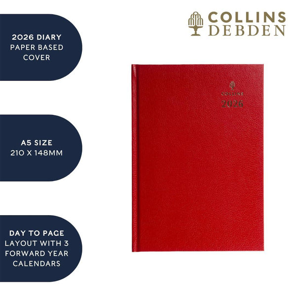 Collins - Desk - 2026 12 Month Calendar Year Planner, Day-To-Page Diary,