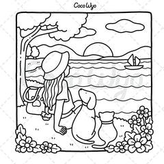 Girl Moments: Coloring Book for Adults and Teens Featuring Cute Cozy Daily