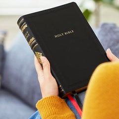 KJV Large Print Reference Bible, Black Leathersoft, Red Letter,