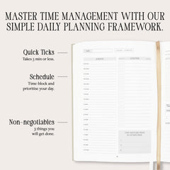 Hardback Productivity Planner - Daily planner for organisation,