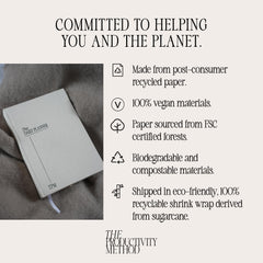 Hardback Productivity Planner - Daily planner for organisation,