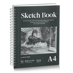 A4 Sketchbook, 60 Sheets Spiral Sketch Book with 200gsm Thick Paper,