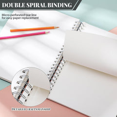 A4 Sketchbook, 60 Sheets Spiral Sketch Book with 200gsm Thick Paper,
