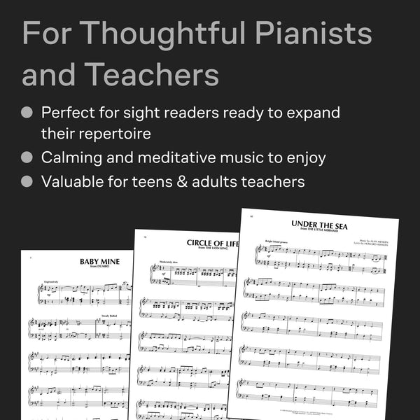 Disney Peaceful Piano Solos Sheet Music Songbook | 34 Relaxing Arrangements for