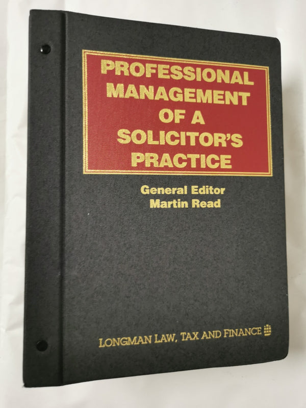 Professional Management of a Solicitor's Practice by Martin Read
