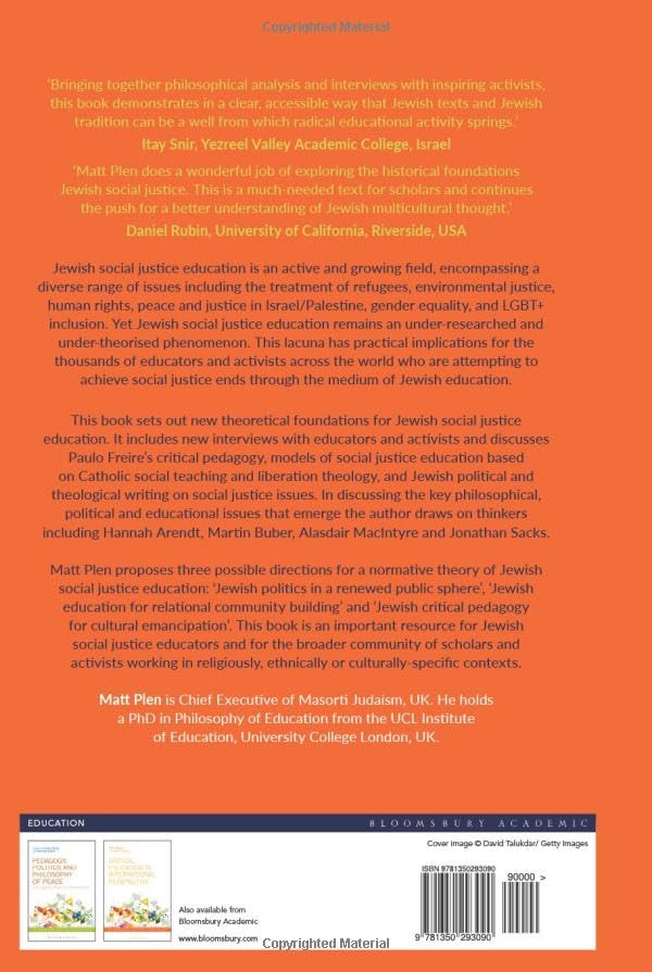Judaism, Education and Social Justice: Towards a Jewish Critical Pedagogy by Matt Plen - used book at Perkology Books