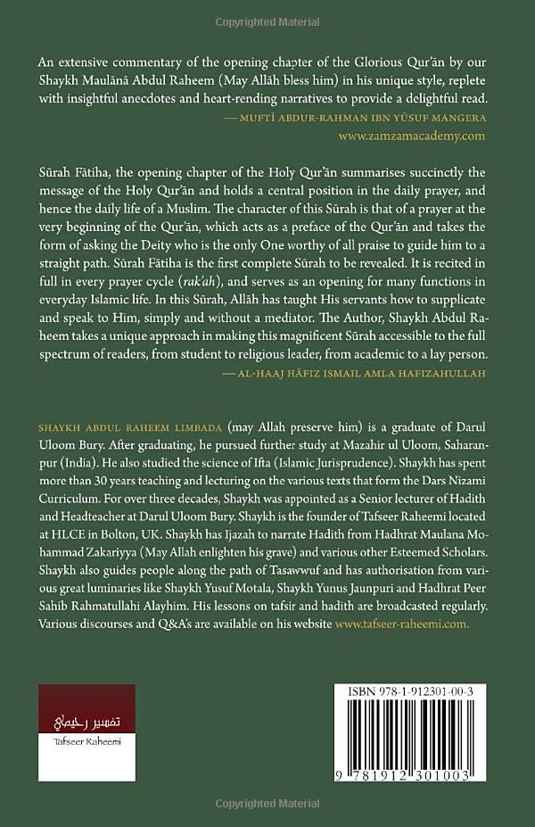 The Tafsir of Surah Fatiha: Commentary of Surah Fatiha Limbada, Shaykh Abdul Rah by Shaykh Abdul Raheem Limbada - used book at Perkology Books
