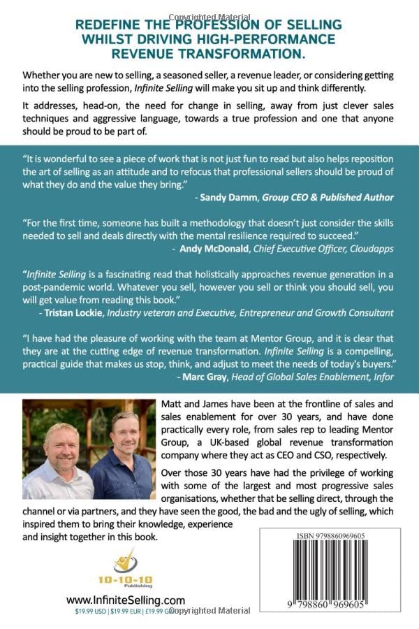 Infinite Selling: The Modern Approach to High Velocity Revenue Generation by James A. Barton - used book at Perkology Books