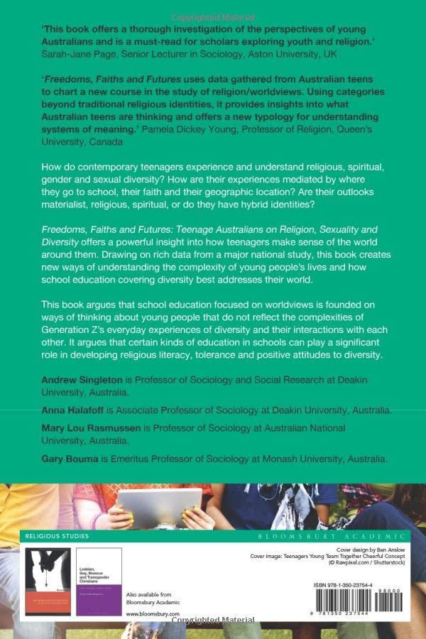 Freedoms, Faiths and Futures: Teenage Australians on Religion, Sexuality.. by Andrew Singleton - used book at Perkology Books