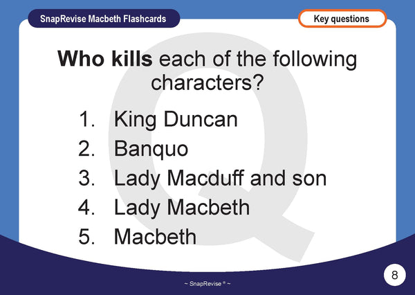 SnapRevise Macbeth Flashcards