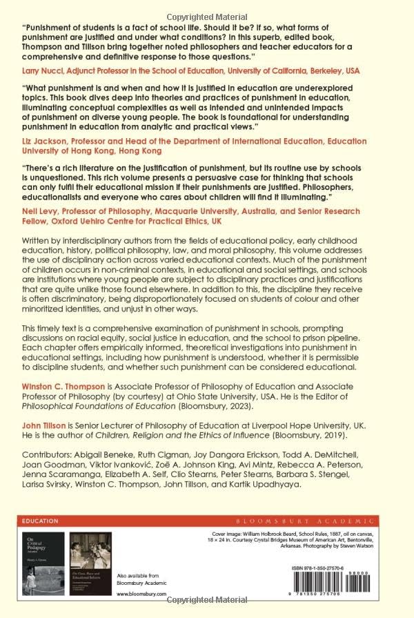 Pedagogies of Punishment: The Ethics of Discipline in Education by Winston C. Thompson - used book at Perkology Books