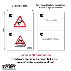 Theory Test Experts 128 Road Signs Flash Cards 2026 UK DVSA DVLA Kit