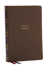 NKJV, Compact Center-Column Reference Bible, Leathersoft, Brown, Red Letter by Thomas Nelson - used book at Perkology Books