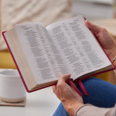 NKJV, Compact Center-Column Reference Bible, Leathersoft, Brown, Red Letter by Thomas Nelson - used book at Perkology Books