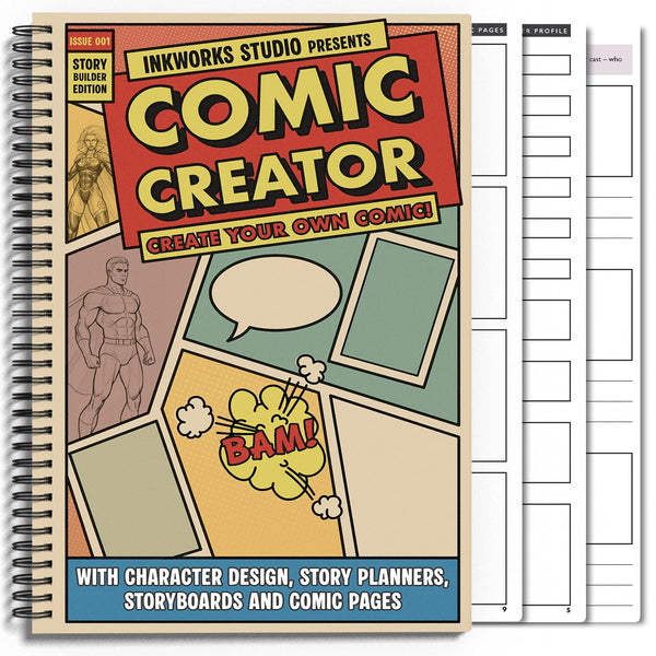 InkWorks Comic Book Drawing Kit with Character Story Planning