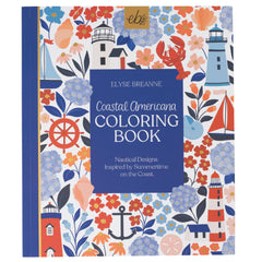 Elyse Breanne Design - Coastal Americana Coloring Book - 40 Single-Sided Pages, Nautical, Beachy and Summer Designs for Adults & Teens (8.5x10)