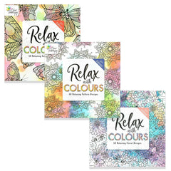 Styloo Adult Colouring Books, 180 Designs, 3-Book Series 1
