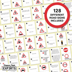Theory Test Experts 128 Road Signs Flash Cards 2026 UK DVSA DVLA Kit