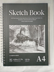 A4 Sketchbook, 60 Sheets Spiral Sketch Book with 200gsm Thick Paper,