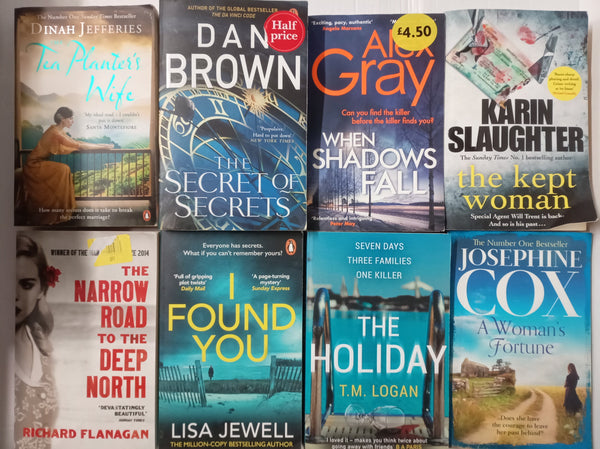 40 x Mixed Fiction Paperback Book Bundle – Crime, Thriller, Romance & More (Used, Good)