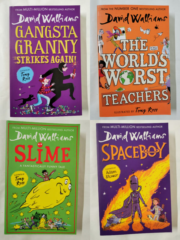 David Walliams Books Bundle x 4: Slime, Gangsta Granny, Spaceboy, Worst Teacher
