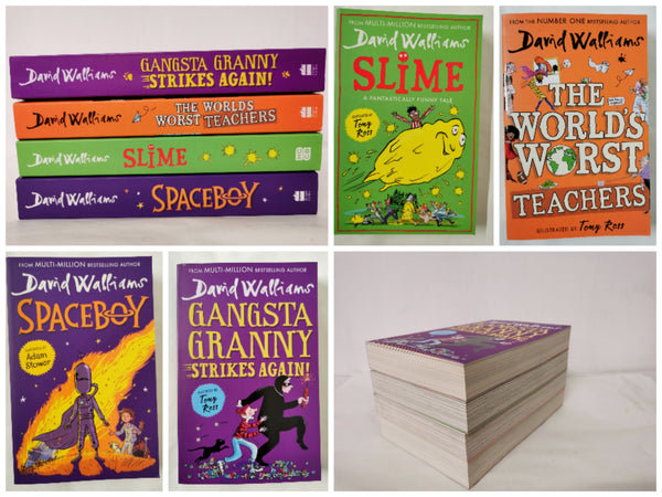 David Walliams Books Bundle x 4: Slime, Gangsta Granny, Spaceboy, Worst Teacher