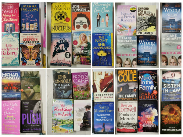 40 Mixed Fiction Paperback Books – Crime, Romance & Contemporary Bundle