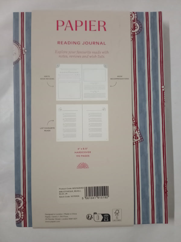 Bibliotheque Blue A5 Reading Journal