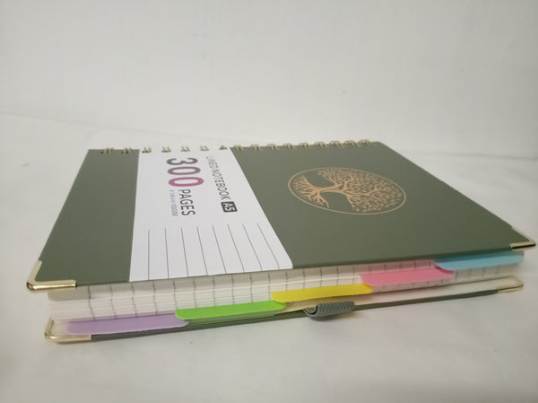 A5 Spiral Notebook With Dividers 300 Pages/150 Sheets 100GSM Lined