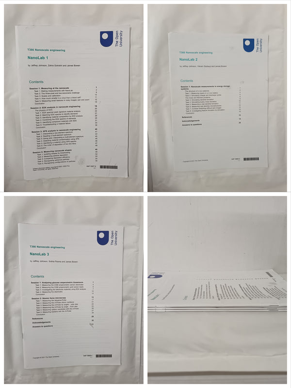 T366 Nanoscale Engineering, Nanolab Book 1, 2, 3 (Open University, 3 Books)