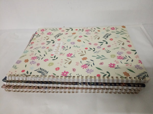 Kamaking Notebook A4 - A4 Notebook Journal, Notebook 3 Pack with Floral Cover, Sprial Binding, 29.6 X 23 cm, Easily Tear Off