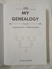 My genealogy - 14 generations - 16383 ancestors: Book to complete, 695 pages, 1 page per ancestor up to the 9th generation, 168 extension pages, Large Format