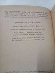 MIRACLE ON 34TH STREET VALENTINE DAVIES VINTAGE 1959 Pocket BOOK