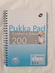 Pack of 2 Pukka Pads Irlen A4 Lined Project Book Turquoise