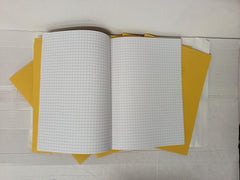 RHINO A4 Exercise Book 64 Pages 32 Leaf Yellow 7mm Squared (Pack of 7)