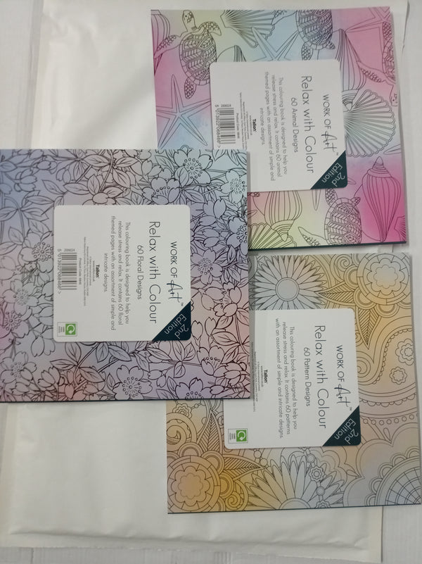 Styloo Adult Colouring Books, 180 Designs, 3-Book Series 1