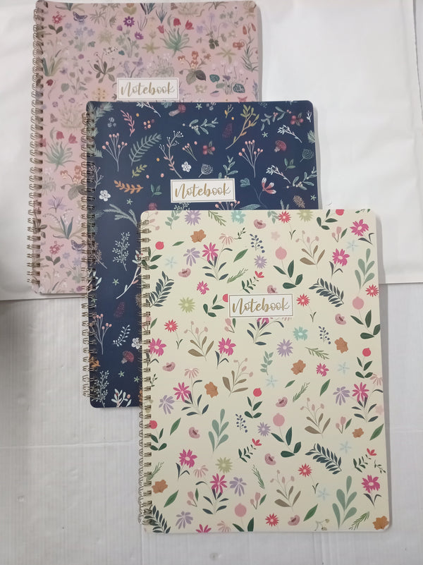 Kamaking Notebook A4 - A4 Notebook Journal, Notebook 3 Pack with Floral Cover, Sprial Binding, 29.6 X 23 cm, Easily Tear Off