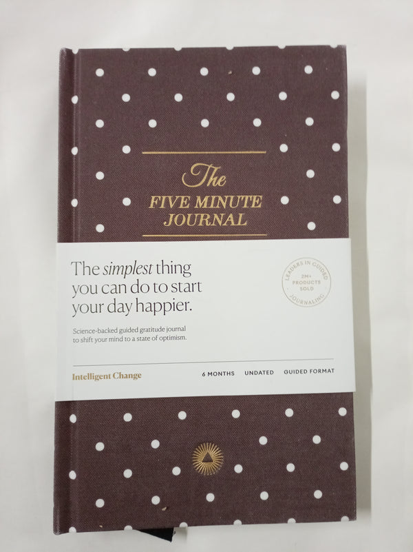 The Five Minute Journal: Undated 6 Months Limited Edition - Mocha polka dot