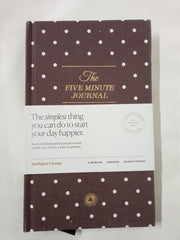 The Five Minute Journal: Undated 6 Months Limited Edition - Mocha polka dot