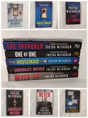 6 Freida McFadden Books: The Housemaid, The Housemaid's Wedding,The Intruder, Never Lie, The Surrogate Mother, One by One