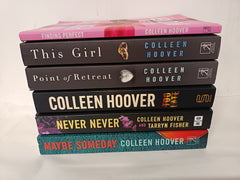 6 Colleen HooverBooks: Never Never, Maybe Someday, This Girl, Point of Retreat, Too Late & Finding Perfect