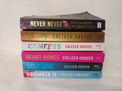 6 Colleen Hoover Books: Verity, Ugly Love, Confess, November 9, Heart Bones, Never Never
