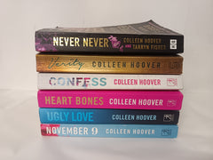 6 Colleen Hoover Books: Verity, Ugly Love, Confess, November 9, Heart Bones, Never Never