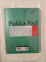 Pukka Pad, A4 Metallic Jotta Book 3 Pack – 21 x 30cm – Wirebound Notebook with 8mm Lines and 80GSM Paper – Features 4-Hole Punch Margins and Perforated Edges - 200 Pages, Green