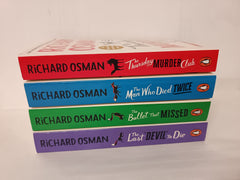 Richard Osman Collection 4 Books Set (The Thursday Murder Club, The Man Who Died Twice, The Bullet That Missed, The Last Devil To Die)