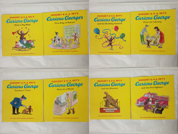 Curious George The Monkey 8-Book Set by Margret Rey