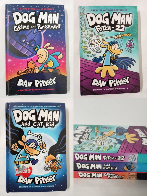 Dog Man 3 Book Collection:  Dog Man and Cat Kid / Fetch-22 / Crime & Punishment