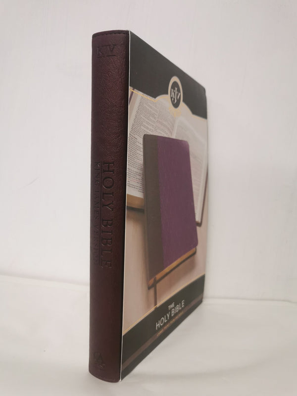 Cover of KJV Large Print Lux-Leather Brown/Purple Imitation Leather