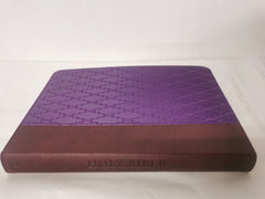KJV Large Print Lux-Leather Brown/Purple Imitation Leather